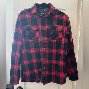 Jachs Black and Red Flannel Shirt, Men's Medium